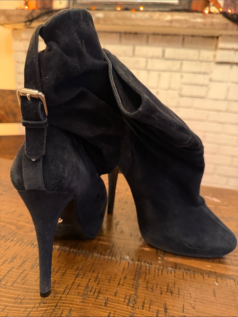 Pour La Victoire Black Suede Stiletto Ankle Boots